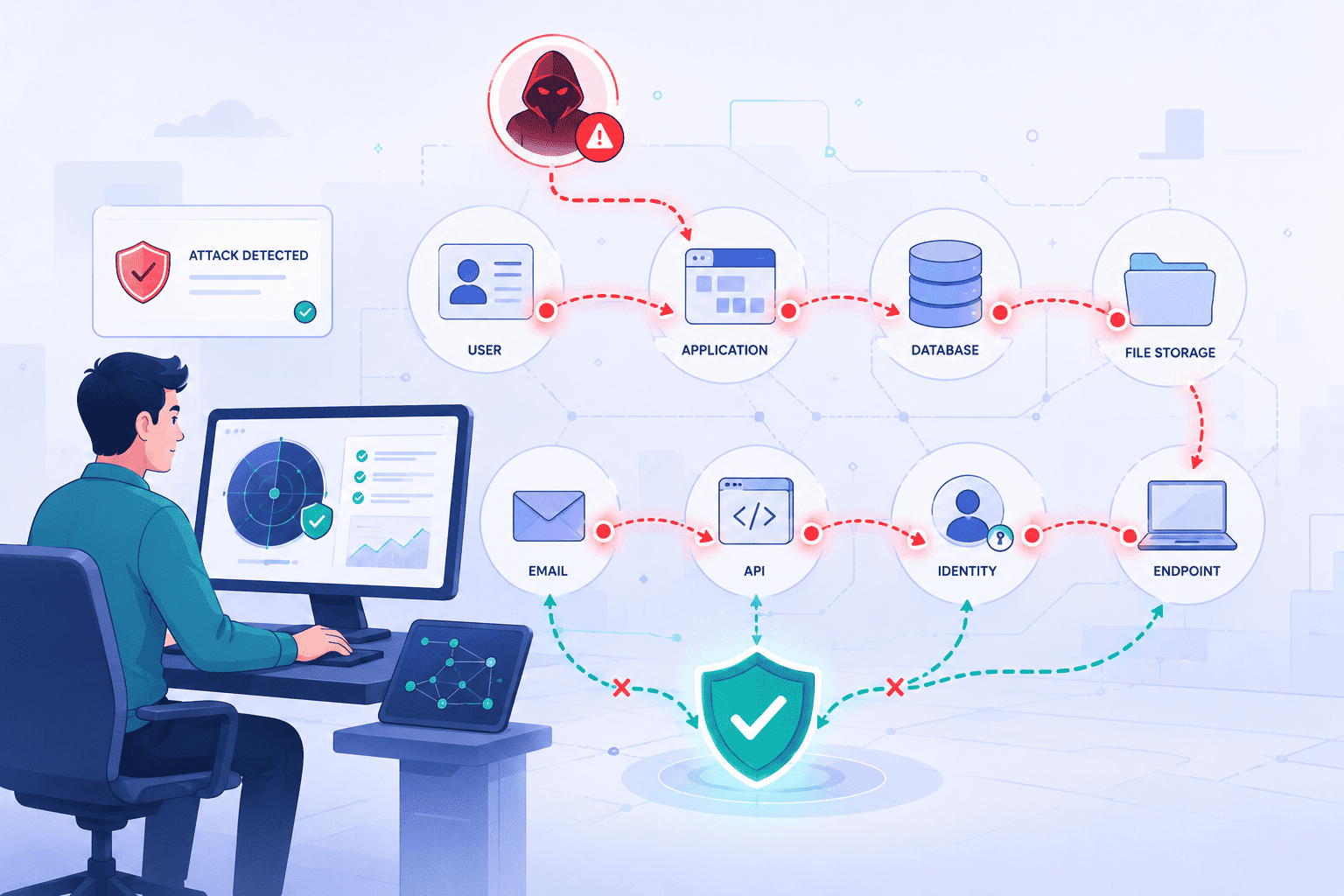 Modern attacks move across systems, not silos